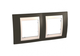Рамка двойна Unica Plus какао/слонова кост ДО ИЗЧЕРПВАНЕ НА КОЛИЧЕСТВАТА