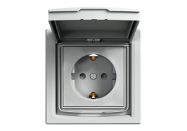 Контакт с капак шуко IP44 Asfora алуминий