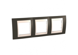 Рамка тройна Unica Plus какао/слонова кост ДО ИЗЧЕРПВАНЕ НА НАЛИЧНОСТИТЕ