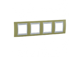 Рамка четворна Unica Plus ябълково зелено/бяло ДО ИЗЧЕРПВАНЕ НА КОЛИЧЕСТВАТА