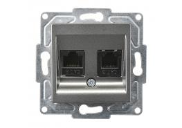 Контакт за телефон+компютър Eqona тъмно сив