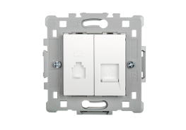 Контакт RJ11+RJ45 БЯЛ EL0646 SPLENDOR