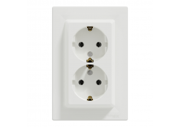 Двоен контакт шуко Asfora бял