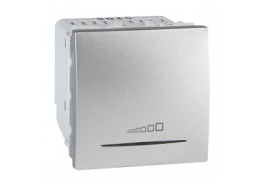 Ключ димер бутон 20-350W 1.5A 250VAC двумодулен механизъм Unica алуминий/сребрист