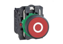 Бутон червен 22 мм пружинно връщане обозначен O,1NC