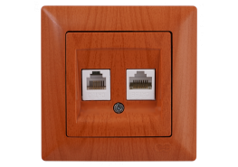 Контакт за компютър+телефон Visage светъл махагон