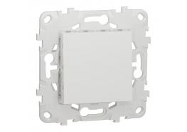 Ключ единичен 10А с монтажна рамка 2 модулен бял