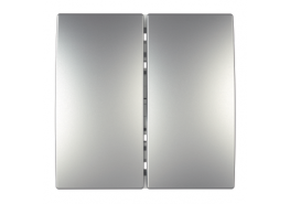 Ключ девиаторен двоен схема 6 двумодулен 10A 250VAC механизъм Unica сребрист/алуминий