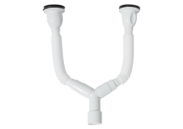 Гофриран сифон за мивка ф40 двоен