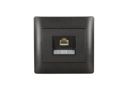 RHYME КОМПЮТЪРЕН КОНТАКТ RJ45(CAT6E) ГРАФИТ, МЕТАЛИК