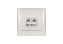 RHYME RJ11+RJ45 БЯЛ, МЕТАЛИК