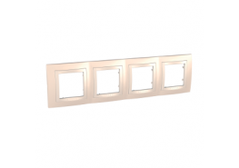 Рамка четворна Unica крем/слонова кост ДО ИЗЧЕРПВАНЕ НА КОЛИЧЕСТВАТА