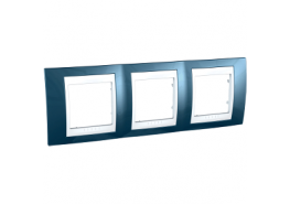 Рамка тройна Unica Plus ледено синьо/бял ДО ИЗЧЕРПВАНЕ НА НАЛИЧНОСТИТЕ