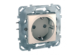 Контакт единичен механизъм шуко 16A 250VAC Unica слонова кост ДО ИЗЧЕРПВАНЕ НА КОЛИЧЕСТВАТА