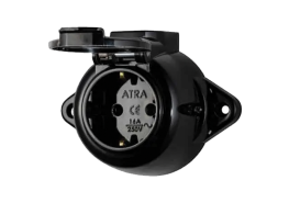 ANTIQUE КОНТАКТ С КАПАК 16А 250V IP44 ЧЕРЕН