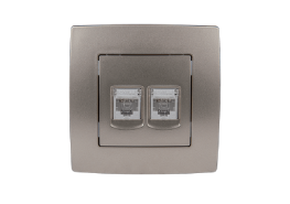 CITY ТЕЛЕФОН RJ11 + КОМПЮТЪРЕН КОНТАКТ RJ45 БЯЛ, МЕТАЛИК