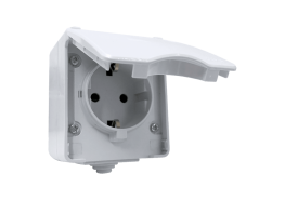 КОНТАКТ ШУКО ОТКРИТ МОНТАЖ IP65 СИВ