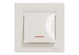 Ключ единичен схема 1 с глим лампа Asfora крем EPH1400123