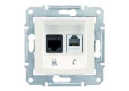 Телефонна+компютърна розетка крем OLD SERIES SDN5100123 разпродажба