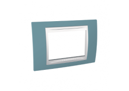 Рамка 3 модула Unica Plus светло син/бял