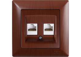 Контакт за компютър двоен Visage тъмен махагон