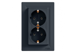 Двоен контакт Шуко Asfora антрацит EPH9900171