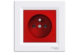 Контакт френски стандарт 16A червен/бял Asfora
