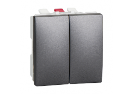 Ключ сериен схема 5 двумодулен 10A 250VAC Unica графит