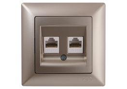 Контакт за компютър двоен Visage бежов