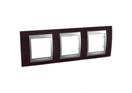 Рамка тройна Unica Top венге/алуминий