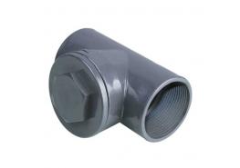 ПВЦ Възвратен клапан Т-образен за лепене с вътрешна резба ф50 х 1 1/2"