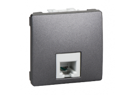 Розетка единична за телефон RJ11 едномодулна Unica графит