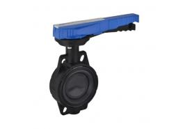 ПВЦ кран бътерфлай ф75 за киселина без фланци напорен