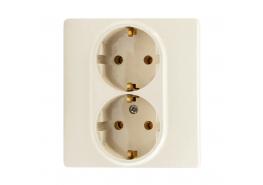 Контакт шуко ДВОЕН 16A цвят Крем Niloe Legrand
