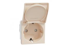 Контакт шуко с капак 2 модулен 2P+E 16A NU303744TA