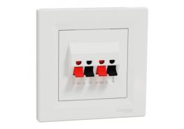 Двойна розетка за високоговорител,бяла Asfora EPH5700121