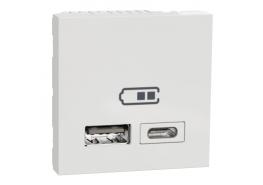 Двойно USB зарядно 2.0 A+C бял