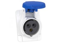 Контакт за монтаж на табло Pratika, прав, винт.свърз.- 16A- 2P+E- 200...250V AC