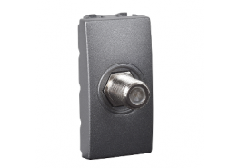 Розетка единична за TV F конектор едномодулна механизъм Unica графит