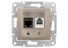 Телефонна+компютърна розетка титаний OLD SERIES SDN5200168