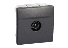 Розетка единична за TV мъжки конектор двумодулна механизъм Unica Top/Class графит