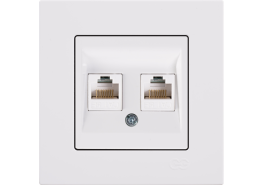 Контакт за компютър двоен Eqona бял