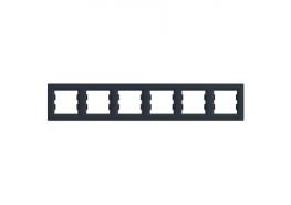 Рамка шесторна хоризонтална Asfora антрацит