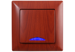 Ключ единичен светещ схема 1 Visage череша