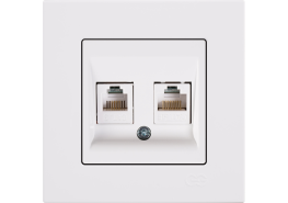 Контакт за телефон+компютър Eqona бял