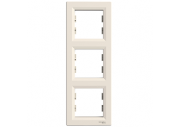 Рамка тройна вертикална Asfora крем