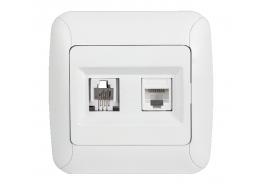 Контакт за телефон+компютър Fantasy бял