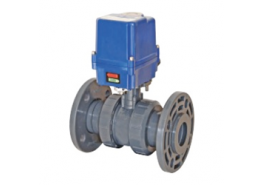 ПВЦ Кран сферичен фланшови за вода със задвижка ф110 24V DC/24V