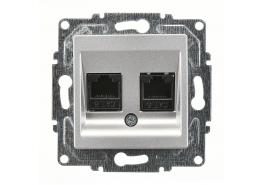 Контакт Егона за компютър cat.5 двоен сив механизъм