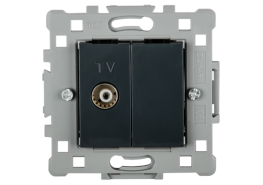 Телевизионна розетка черна SPLENDOR